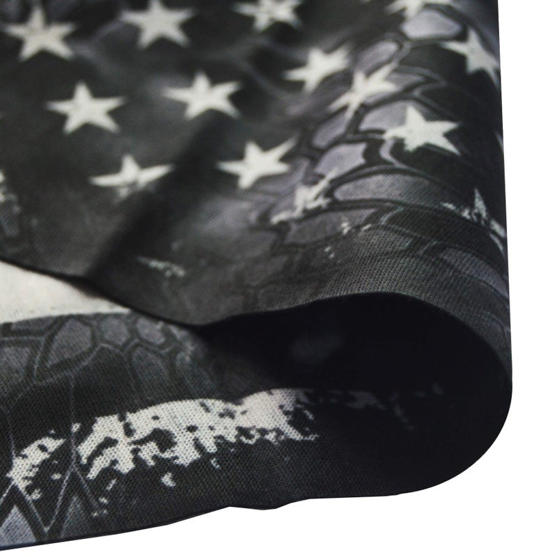 Obacle Motorcycle Face Mask Sun UV Dust Wind Protection Tube Mask Seamless Bandana Face Mask for Men Women Bike Riding Cycling Biker Fishing Outdoor Festival (US Flag Black Gray) - Image 5